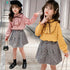 キッズ セットアップ 女の子 シャツ キッズ セットアップ 女の子 シャツ スカート 2点セット 長袖 おしゃれ カジュアル 秋冬 小学生 通学着 33AXL-004