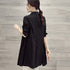 ロング丈シャツ シャツブラウス 長袖 レディース 春夏 トップス 黒 ゆったり おしゃれ カジュアルシャツ 韓国風 体型カバー 白 ふんわり シャツ 33DW-027