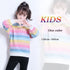 新作 子供服 キッズ 女の子 新作 子供服 キッズ 女の子 長袖Tシャツ レインボーストライプ トップス ゆったり シンプル カジュアル 人気 可愛い 33FYYFS-001