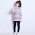 新作 子供服 キッズ 女の子 新作 子供服 キッズ 女の子 長袖Tシャツ レインボーストライプ トップス ゆったり シンプル カジュアル 人気 可愛い 33FYYFS-001