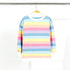 新作 子供服 キッズ 女の子 新作 子供服 キッズ 女の子 長袖Tシャツ レインボーストライプ トップス ゆったり シンプル カジュアル 人気 可愛い 33FYYFS-001