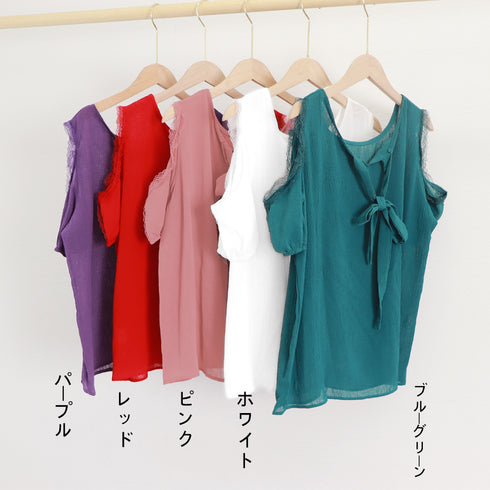前後2way シフォン ブラウス 半袖 トップス レディース 透け感 ブラウス 肩出し 可愛い 韓国風 フェミニン おしゃれ 肌見せ 肩あき 33HUIYI-001
