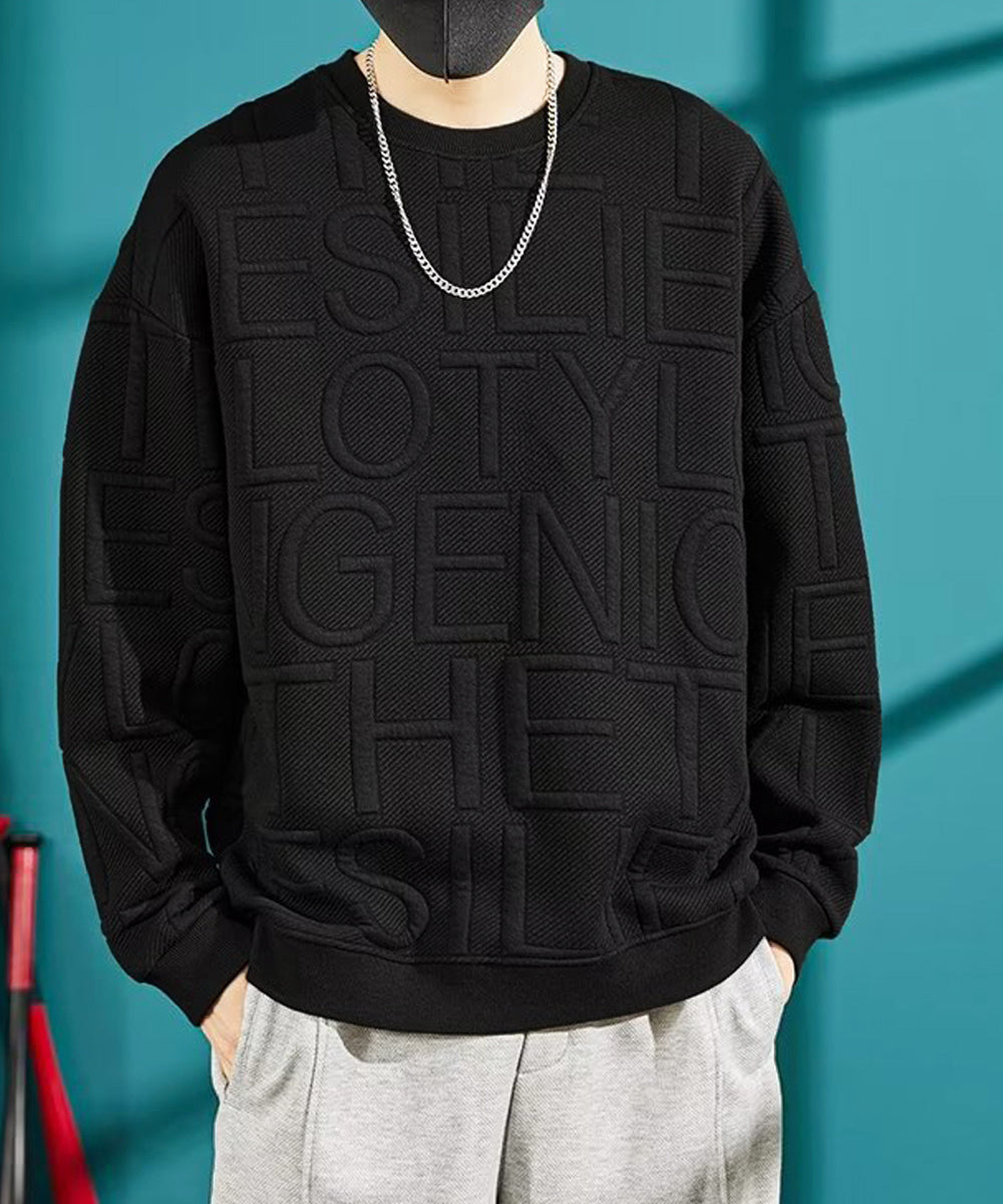 エンボス加工ロゴtシャツ メンズ 長袖