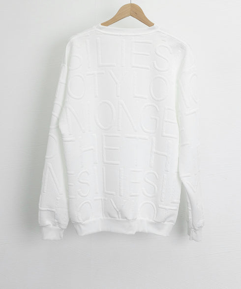 エンボス加工ロゴtシャツ メンズ 長袖 大人 カジュアル tシャツ黒 秋冬 ゆったり 男女兼用 クルーネック カップル かっこいい 立体ロゴ 韓国風トレーナー 33NZ-011