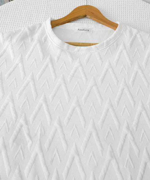 メンズTシャツ クルーネックスウェット メンズウェア プルオーバー かっこいい お洒落 ドロップショルダーtシャツ 無地エンボスロゴ 大人 カジュアル トップス 33NZ-012