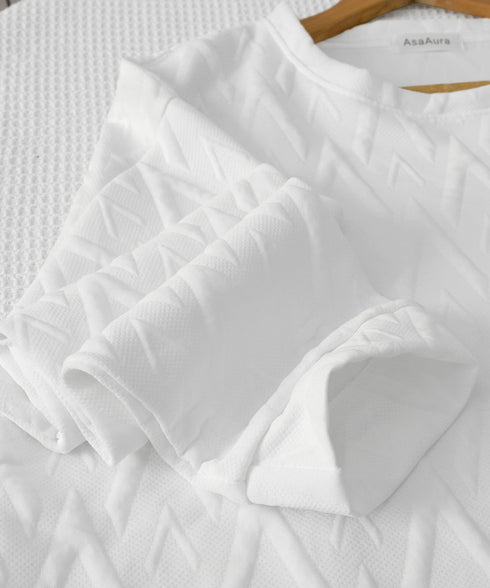 メンズTシャツ クルーネックスウェット メンズウェア プルオーバー かっこいい お洒落 ドロップショルダーtシャツ 無地エンボスロゴ 大人 カジュアル トップス 33NZ-012