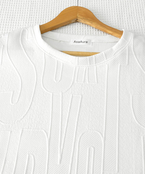 立体ロゴtシャツ 長袖 プルオーバー メンズ カジュアル ラウンドネック 無地 トップス エンボス加工 スウェット ゆったり カップルロンT おしゃれ 春秋服 33NZ-013