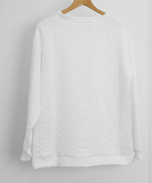 トレーナー 秋服 長袖 丸襟プルオーバー クルーネックカットソー メンズ ゆったり エンボス加工tシャツ 型押しスウェット かっこいい ルーズ カジュアルトップス 33NZ-015