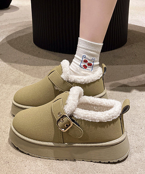 厚底ムートンブーツ 裏起毛ショートブーツ 歩きやすい防寒ブーツ レディース 保温 裏ボアブーツ ベルト付き 暖かいブーツ もこもこシューズ あったか冬靴 モカシン 3JIANLONG-079