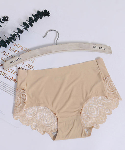 響かない ショーツ レディースシームレス バックレースショーツ セクシーランジェリー 涼感 冷感 プレーンショーツ 蒸れないスタンダードショーツ ハイウエスト無地 3SHUXIN-001