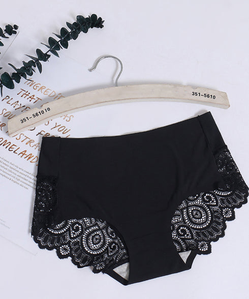 響かない ショーツ レディースシームレス バックレースショーツ セクシーランジェリー 涼感 冷感 プレーンショーツ 蒸れないスタンダードショーツ ハイウエスト無地 3SHUXIN-001