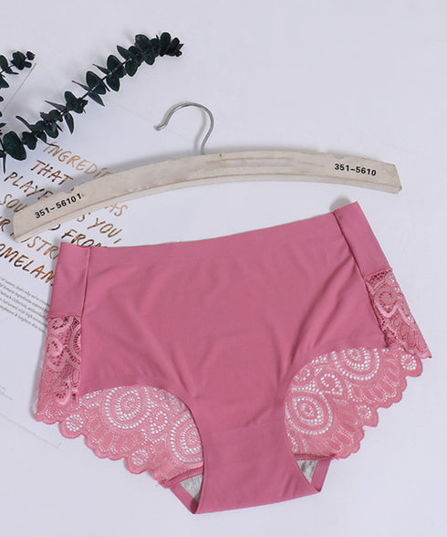 響かない ショーツ レディースシームレス バックレースショーツ セクシーランジェリー 涼感 冷感 プレーンショーツ 蒸れないスタンダードショーツ ハイウエスト無地 3SHUXIN-001