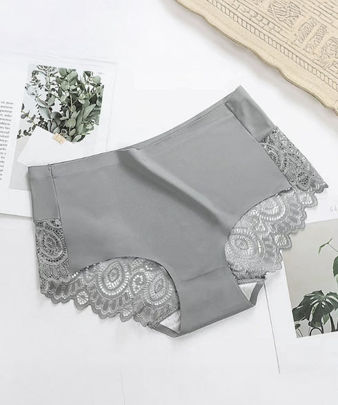 響かない ショーツ レディースシームレス バックレースショーツ セクシーランジェリー 涼感 冷感 プレーンショーツ 蒸れないスタンダードショーツ ハイウエスト無地 3SHUXIN-001