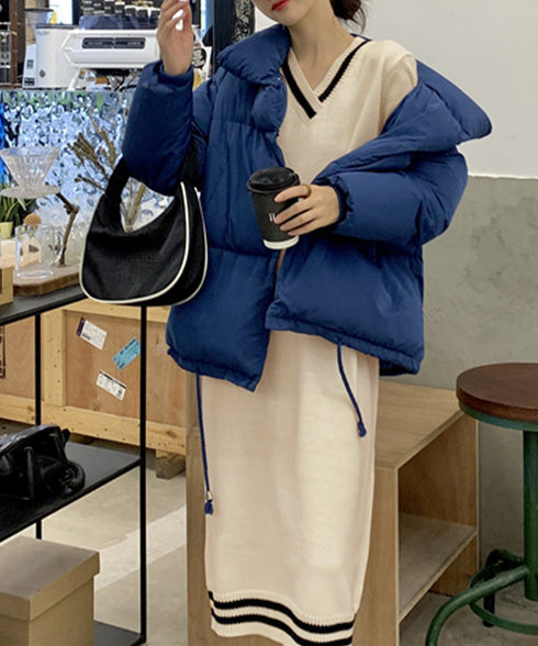 ニットワンピース ロング レディース秋冬 Vネック ワンピース おしゃれ 長袖ワンピース 体型カバー 着やせ きれいめカジュアル ゆったり Iラインワンピース韓国 3BIJIN-001