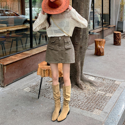 ロングブーツ レディーススエード調ブーツ 韓国 ローヒール ジョッキーブーツ くしゅくしゅ ニーハイブーツ 美脚脚長 通勤通学 カジュアル秋冬シューズ 歩きやすい 3HHAO-002