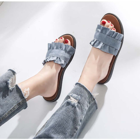 かわいい スリッパ サンダル かわいい スリッパ サンダル レディース 歩きやすい フラットシューズ ミュール 3JIANLONG-001