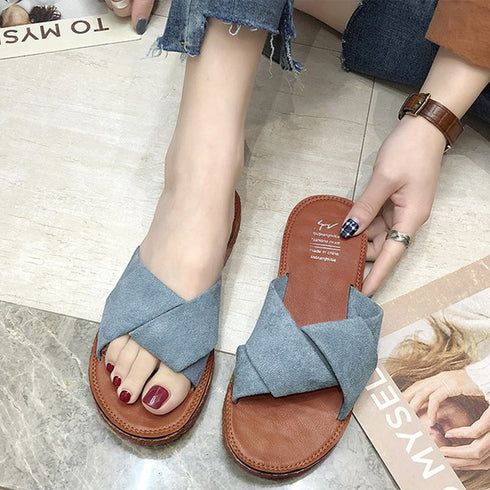 ぺたんこサンダル レディース フラット ぺたんこサンダル レディース フラット クロスストラップサンダル コンフォート ビーチサンダル スエ-ド調 スリッパ 3JIANLONG-022