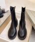 ショートブーツ レディース 厚底靴 美脚 チャンキーヒール ミドルブーツ ラウンドトゥ カジュアル靴 秋冬 バックジップブーツ 履きやすい 疲れにくいくつ人気新作 3JIANLONG-056
