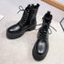 レースアップショートブーツストームブーツ レディース 履きやすいワークブーツ オシャレ厚底ブーツ韓国 エンジニアブーツ コンフォートシューズ サイドファスナー 靴 3JIANLONG-057