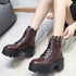 レースアップショートブーツストームブーツ レディース 履きやすいワークブーツ オシャレ厚底ブーツ韓国 エンジニアブーツ コンフォートシューズ サイドファスナー 靴 3JIANLONG-057