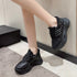 ダッドスニーカー 厚底 レディース 韓国 ボリュームスニーカー 黒 レースアップ 歩きやすいシューズ インヒール 美脚脚長 フラットシューズ カジュアル厚底靴 3JIANLONG-059