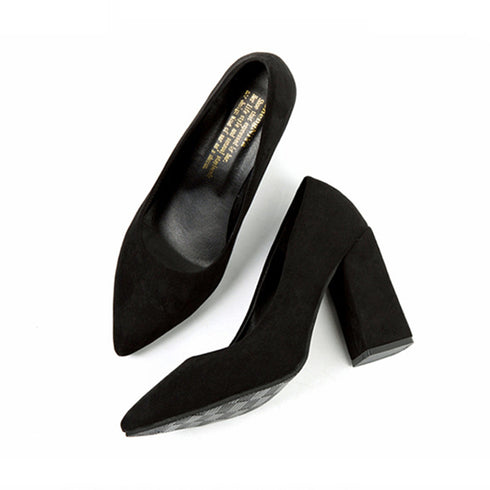 チャンキーヒール パンプス スウェード調 フォーマルパンプス 入学入園式 太ヒールパンプス オシャレ 卒業卒園式靴 ポインテッドトゥ 歩きやすい オフィスパンプス 3JIANLONG-060