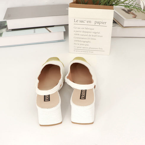 バックストラップ パンプス スクエアトゥ おしゃれ つま先切り替え チャンキーヒール パンプス オフィスカジュアル ミュールサンダル 履きやすい 通勤靴 レトロ風 3JIANLONG-063