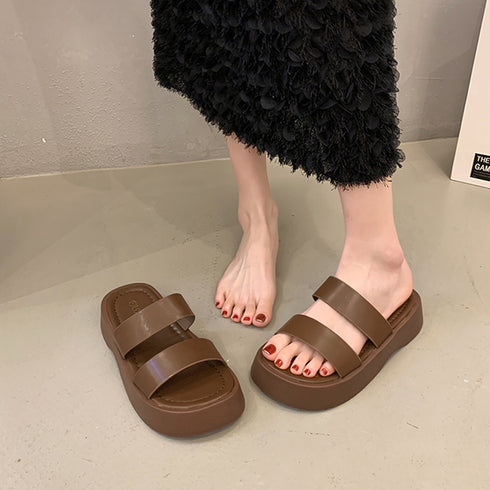 厚底サンダル ベルトフラットサンダル美脚 おしゃれレディース ミュールサンダル 履きやすい カジュアルシューズ ボリュームソール コンフォートサンダル 歩きやすい 3JIANLONG-066