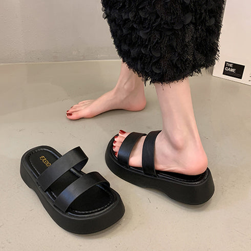 厚底サンダル ベルトフラットサンダル美脚 おしゃれレディース ミュールサンダル 履きやすい カジュアルシューズ ボリュームソール コンフォートサンダル 歩きやすい 3JIANLONG-066