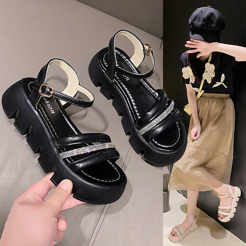 厚底サンダル レディース 美脚シューズ おしゃれ ストラップサンダル 歩きやすい サマーサンダル カジュアルシューズ 履きやすい靴 夏 可愛い 韓国ファッション 3JIANLONG-068