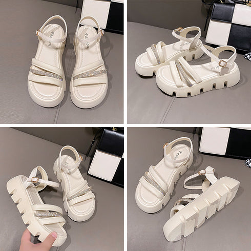 厚底サンダル レディース 美脚シューズ おしゃれ ストラップサンダル 歩きやすい サマーサンダル カジュアルシューズ 履きやすい靴 夏 可愛い 韓国ファッション 3JIANLONG-068