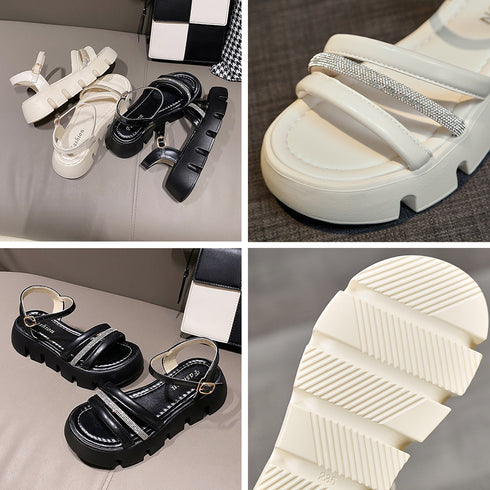 厚底サンダル レディース 美脚シューズ おしゃれ ストラップサンダル 歩きやすい サマーサンダル カジュアルシューズ 履きやすい靴 夏 可愛い 韓国ファッション 3JIANLONG-068