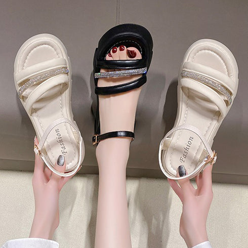 厚底サンダル レディース 美脚シューズ おしゃれ ストラップサンダル 歩きやすい サマーサンダル カジュアルシューズ 履きやすい靴 夏 可愛い 韓国ファッション 3JIANLONG-068