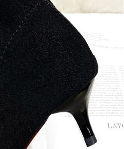 ショートブーツ スエードブーティ 裏起毛 韓国上品ローヒールブーツ ポインテッドトゥ靴 ピンヒールシューズ 秋冬 疲れない ミドルブーツ 歩きやすい バックジップ 3JIANLONG-072