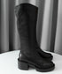 ロングブーツ 厚底 ジョッキーブーツ韓国 Vカット ニーハイブーツ レディース おしゃれ 太ヒールブーツ オフィスカジュアル 大人秋冬靴 履きやすい バックジップ 3JIANLONG-073