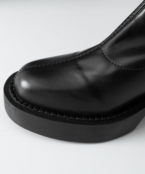 ロングブーツ 厚底 ジョッキーブーツ韓国 Vカット ニーハイブーツ レディース おしゃれ 太ヒールブーツ オフィスカジュアル 大人秋冬靴 履きやすい バックジップ 3JIANLONG-073