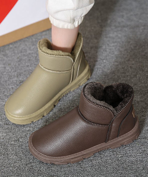 ムートンブーツ PUレザー 裏起毛ブーツ カジュアル フェイクムートンシューズ 防寒冬靴 暖か レディース 裏ボアショートブーツ ふわふわ 履きやすい 美脚保温 3JIANLONG-076