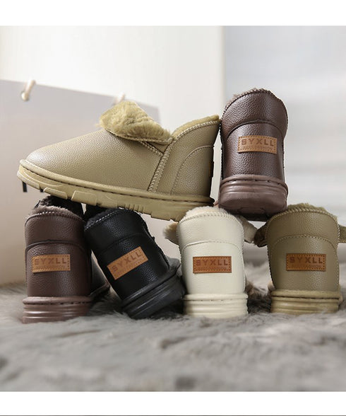 ムートンブーツ PUレザー 裏起毛ブーツ カジュアル フェイクムートンシューズ 防寒冬靴 暖か レディース 裏ボアショートブーツ ふわふわ 履きやすい 美脚保温 3JIANLONG-076