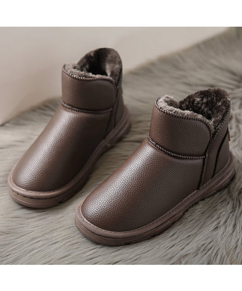 ムートンブーツ PUレザー 裏起毛ブーツ カジュアル フェイクムートンシューズ 防寒冬靴 暖か レディース 裏ボアショートブーツ ふわふわ 履きやすい 美脚保温 3JIANLONG-076