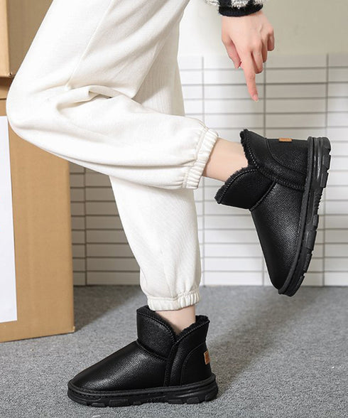ムートンブーツ PUレザー 裏起毛ブーツ カジュアル フェイクムートンシューズ 防寒冬靴 暖か レディース 裏ボアショートブーツ ふわふわ 履きやすい 美脚保温 3JIANLONG-076