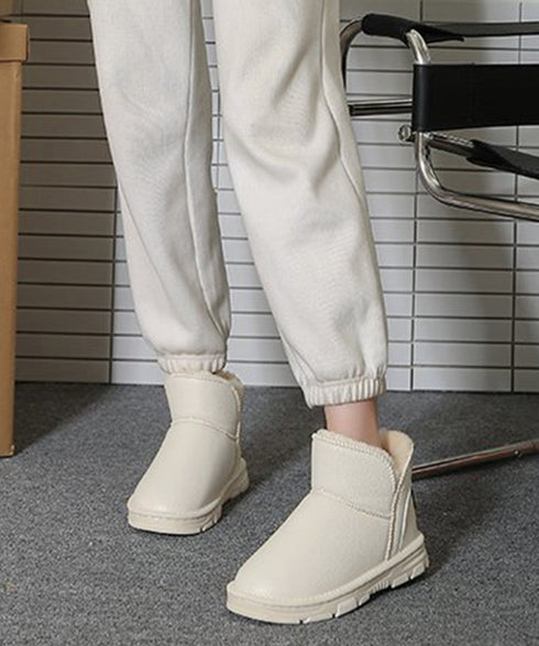 ムートンブーツ PUレザー 裏起毛ブーツ カジュアル フェイクムートンシューズ 防寒冬靴 暖か レディース 裏ボアショートブーツ ふわふわ 履きやすい 美脚保温 3JIANLONG-076