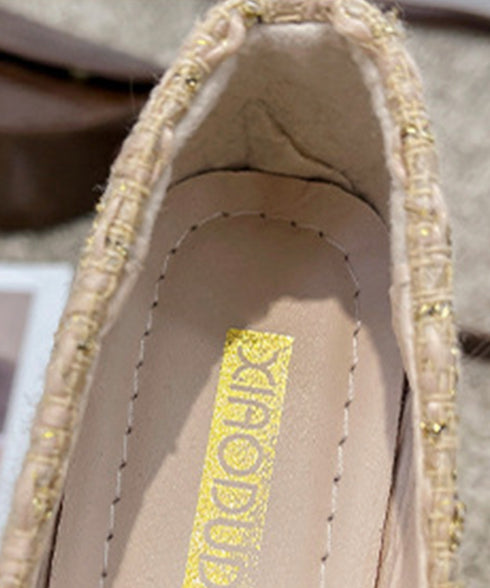 スエードパンプス 韓国ツイード風パンプス ポインテッドトゥパンプス ローヒール 痛くないぺたんこパンプス 歩きやすい 走れる配色パンプス 脱げない プチプラ婦人靴 3JIANLONG-077