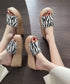 厚底サンダル ウエッジソールサンダル美脚 レディース ミュールサンダル 履きやすい ウェッジヒールサンダル 痛くないビーチサンダル 韓国風 アニマル柄 夏靴 人気 3JIANLONG-078
