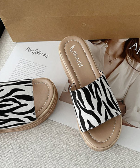 厚底サンダル ウエッジソールサンダル美脚 レディース ミュールサンダル 履きやすい ウェッジヒールサンダル 痛くないビーチサンダル 韓国風 アニマル柄 夏靴 人気 3JIANLONG-078