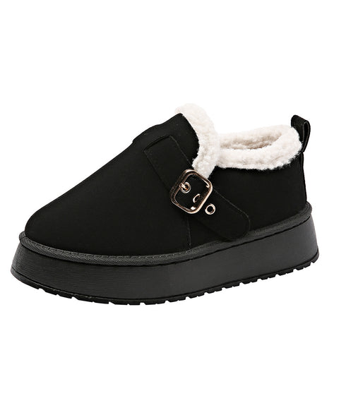 厚底ムートンブーツ 裏起毛ショートブーツ 歩きやすい防寒ブーツ レディース 保温 裏ボアブーツ ベルト付き 暖かいブーツ もこもこシューズ あったか冬靴 モカシン 3JIANLONG-079