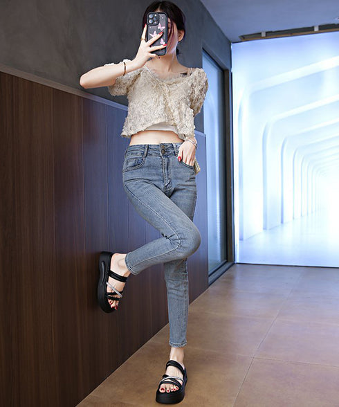 厚底サンダル クロスストラップ夏靴 軽量 キラキララインストーンサンダル レディース 歩きやすい韓国風プラットフォームサンダル おしゃれ 疲れないシューズ美脚脚長 3JIANLONG-080