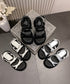 厚底サンダル レディースリボンサンダル夏 歩きやすい 大人可愛いストラップサンダル おしゃれ 軽量ボリュームソール 疲れないサンダル履きやすいシューズ身長アップ靴 3JIANLONG-092