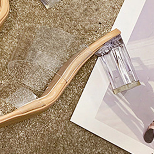 クリアサンダル レディース クリアサンダル レディース クリアヒール 透明サンダル 太ヒール 美脚 シューズ 履き心地 歩きやすい 靴 3MNIFEI-002