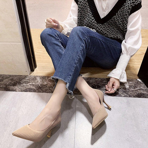 ハイヒール パンプス レディース 靴 ハイヒール パンプス レディース 靴 ポインテッドトゥ フォーマルシューズ ピンヒール ニット パンプス 履きやすい 3MNIFEI-003