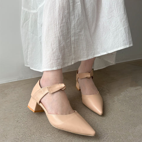 パンプス 痛くない リボンパンプスヒール きれいめパンプス 結婚式 チャンキーヒール 歩きやすいシューズ ヒール太め ポインテッドトゥ pumps 大人可愛い美脚 3MNIFEI-007